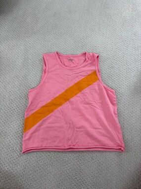 Splits59 Pink Tank with Orange Diagonal Stripe